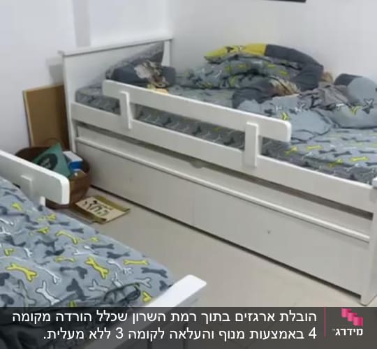 חדר ילדים עם מיטות ומצעים צבעוניים